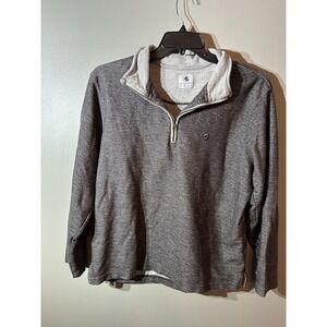 Southern Proper  Gray  1/4 Zip Pullover Sweatshirt‎ Elbow Patches Sz Medium M
